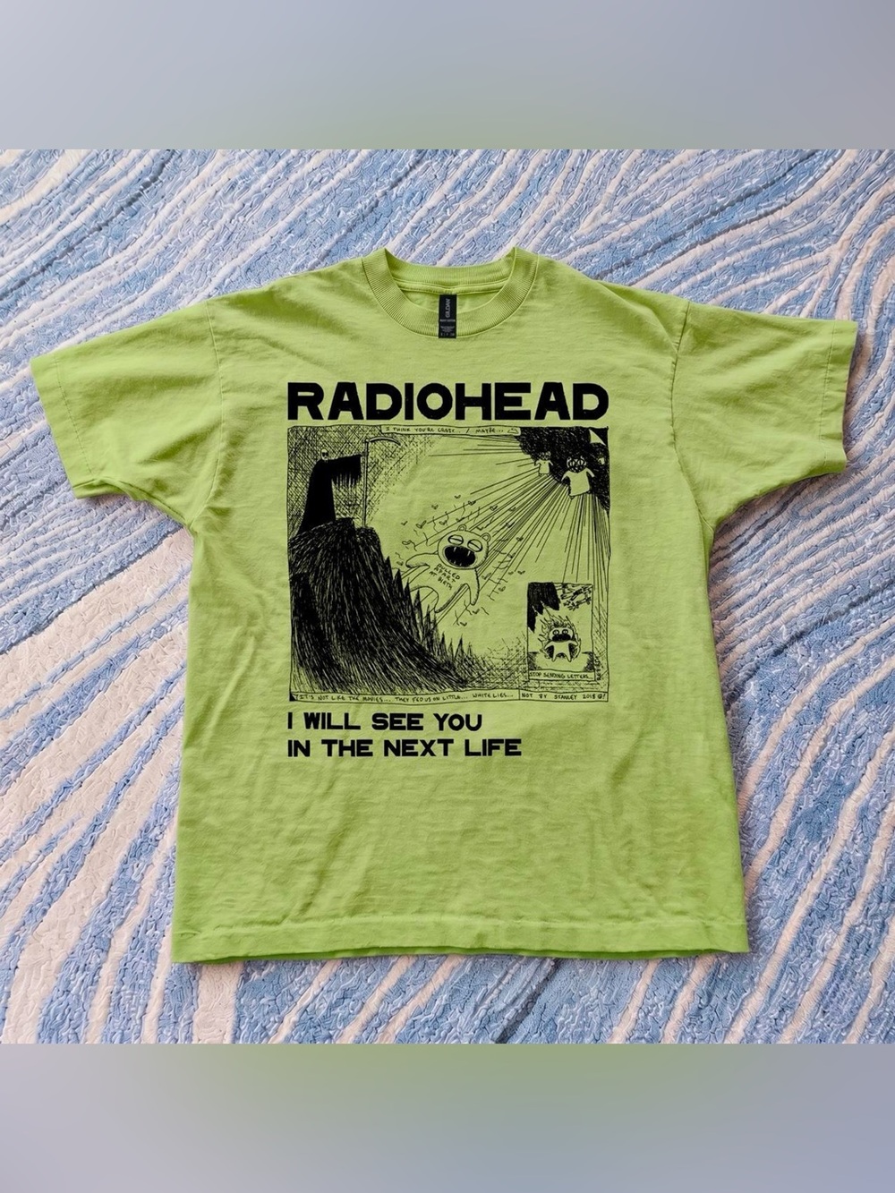 Gildan Men's Radiohead Graphic T-Shirt in Lime Green